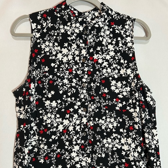 J. Jill Black and White Floral Button Dress - Picture 7 of 9